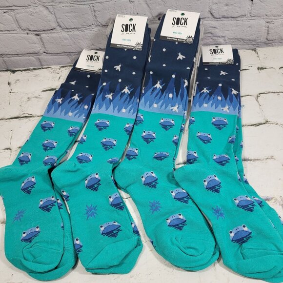 Sock It To Me Knee High Socks Nighttime Buffet Glow In The Dark Womens Size 5-10 - Picture 1 of 5